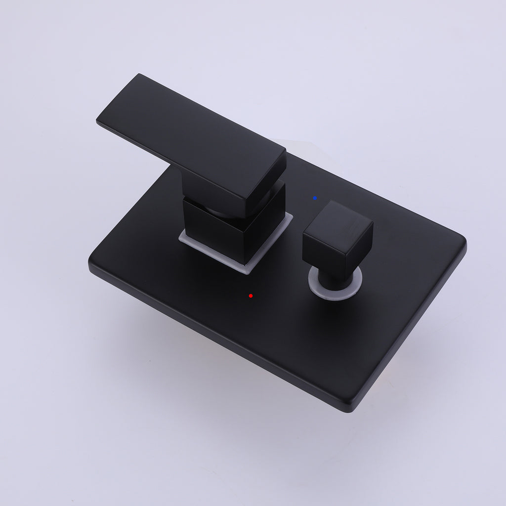 Wall-Mounted Waterfall Tub Faucet with Handheld Shower and Contemporary Design