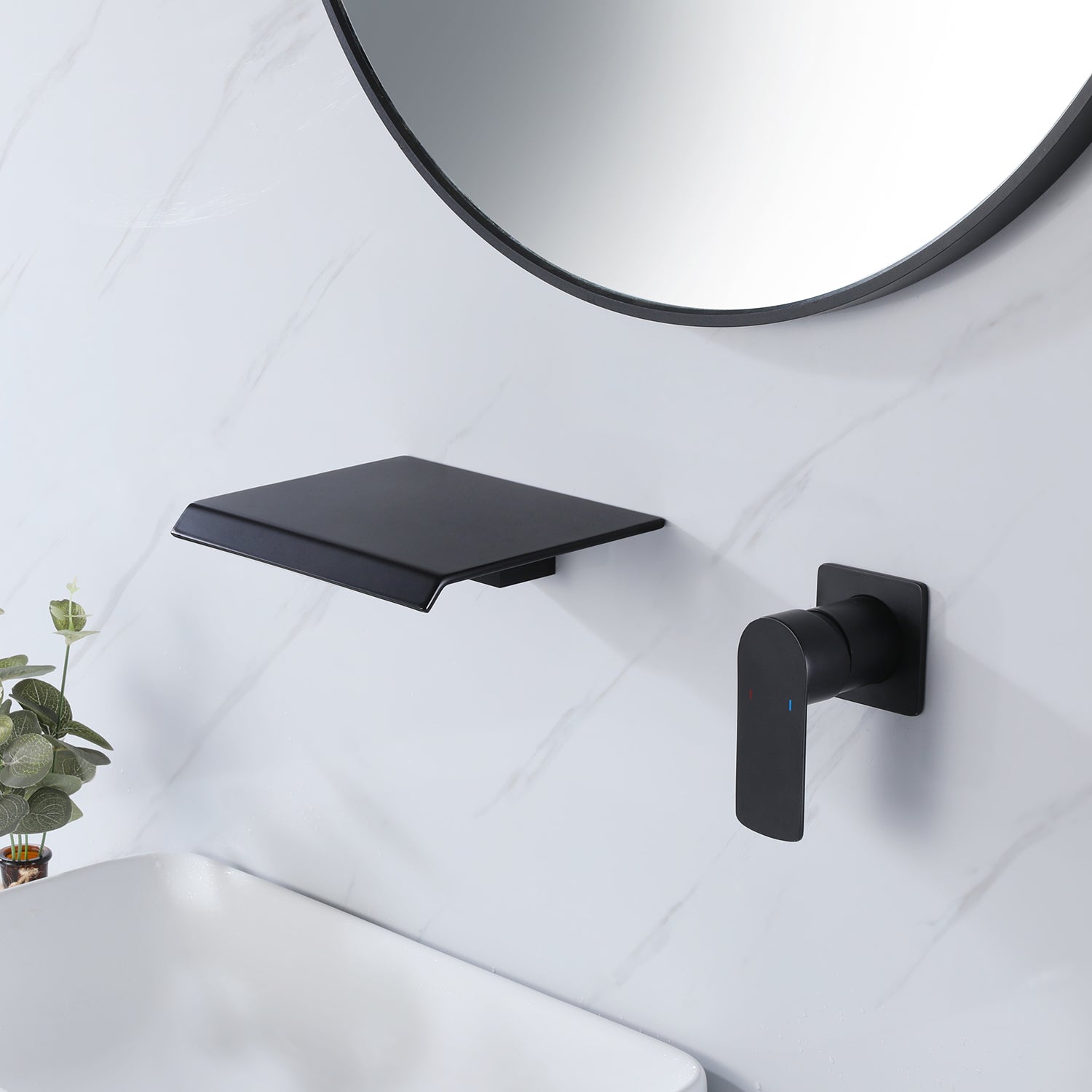 Wall-Mounted Wide Mouth Waterfall Faucet