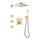 Thermostatic Shower System with 3 Body Jets and Button Control