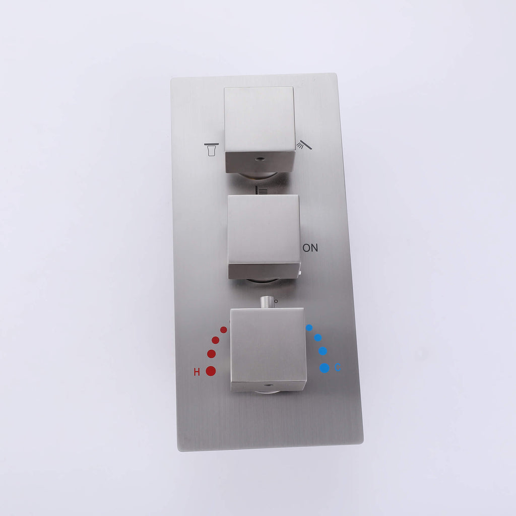 High-End Thermostatic Shower System with LED Waterfall Rainfall Shower Head