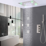 High-End Thermostatic Shower System with LED Waterfall Rainfall Shower Head