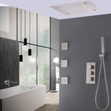 High-End Thermostatic Shower System with LED Waterfall Rainfall Shower Head