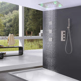 High-End Thermostatic Shower System with LED Waterfall Rainfall Shower Head