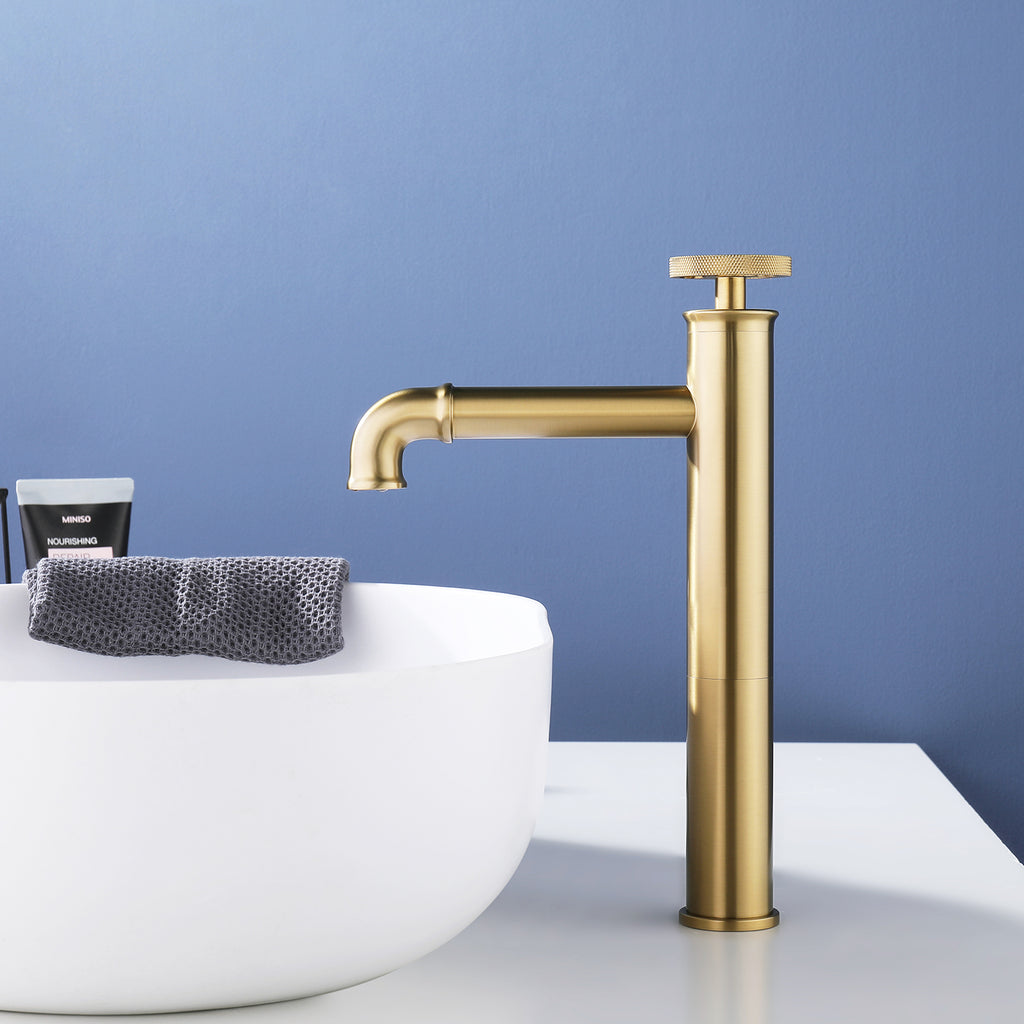 Vessel Sink Tap with High Spout and Mixer Lever