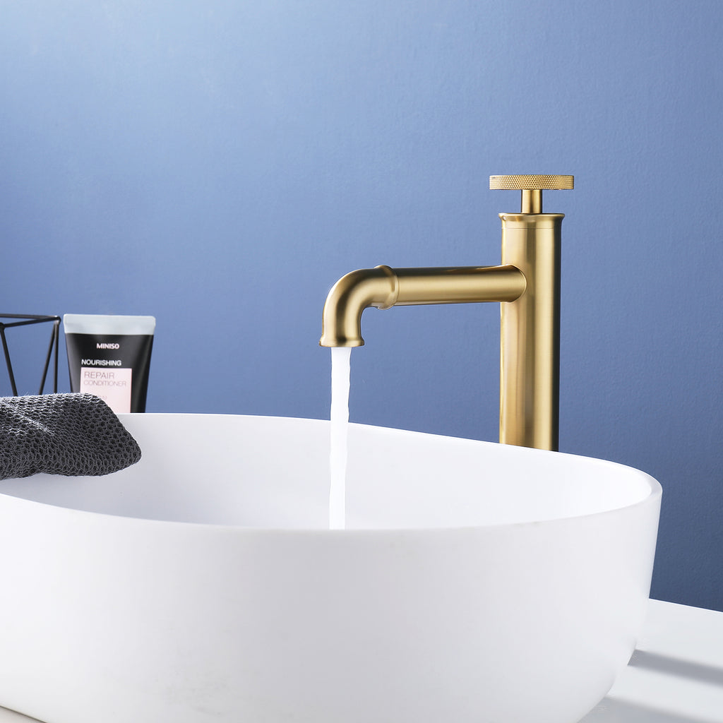 Vessel Sink Tap with High Spout and Mixer Lever