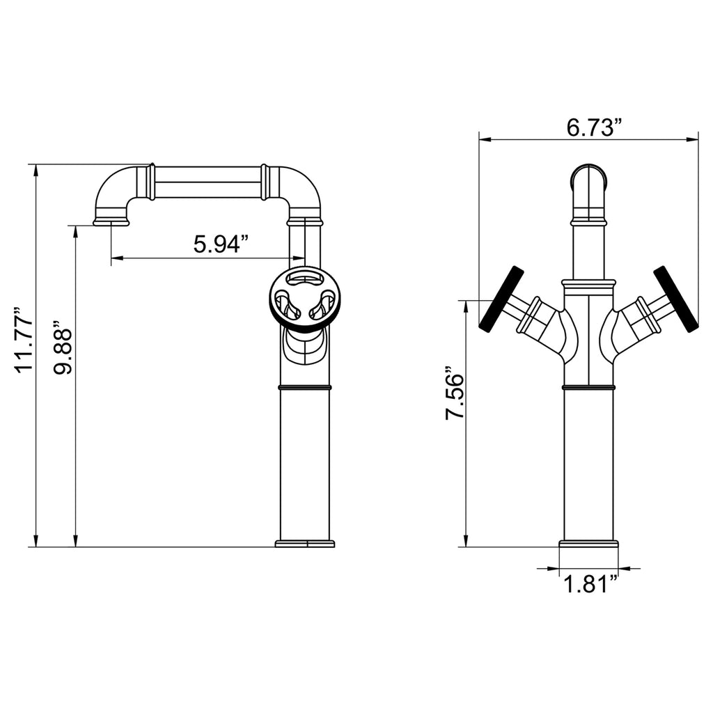 Industrial Style Valve Knob Sink Tap