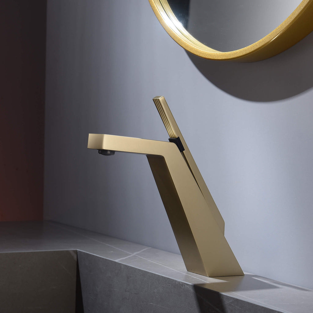 Designer Angled Spout Faucet with Flat Lever Handle