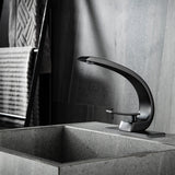 Deck Mount Basin Single Handle Matte Black Bathroom Faucet RB0725