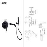 Wall-Mounted Tub Filler with Integrated Handheld Shower