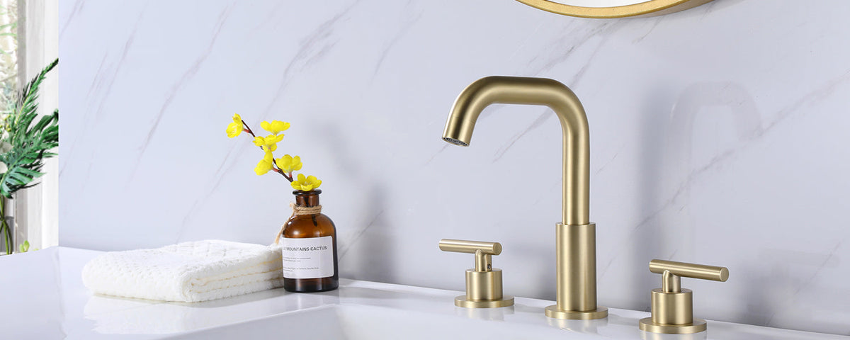 Deck Mount Bathroom Sink Faucet 2 Handle