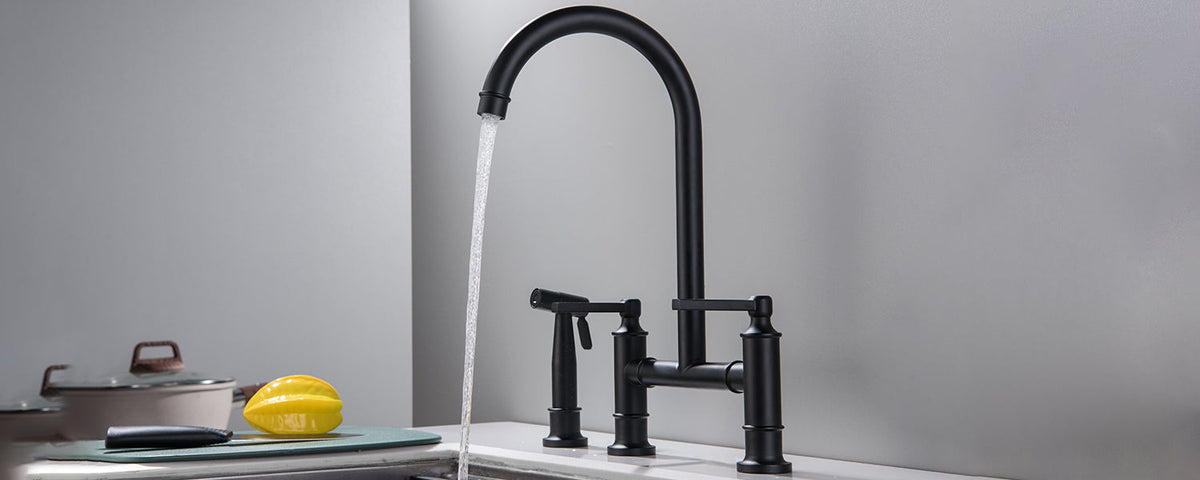 Kitchen Faucet with Side Spray Matte Black