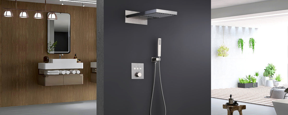 Brushed Nickel Thermostatic Shower Faucet