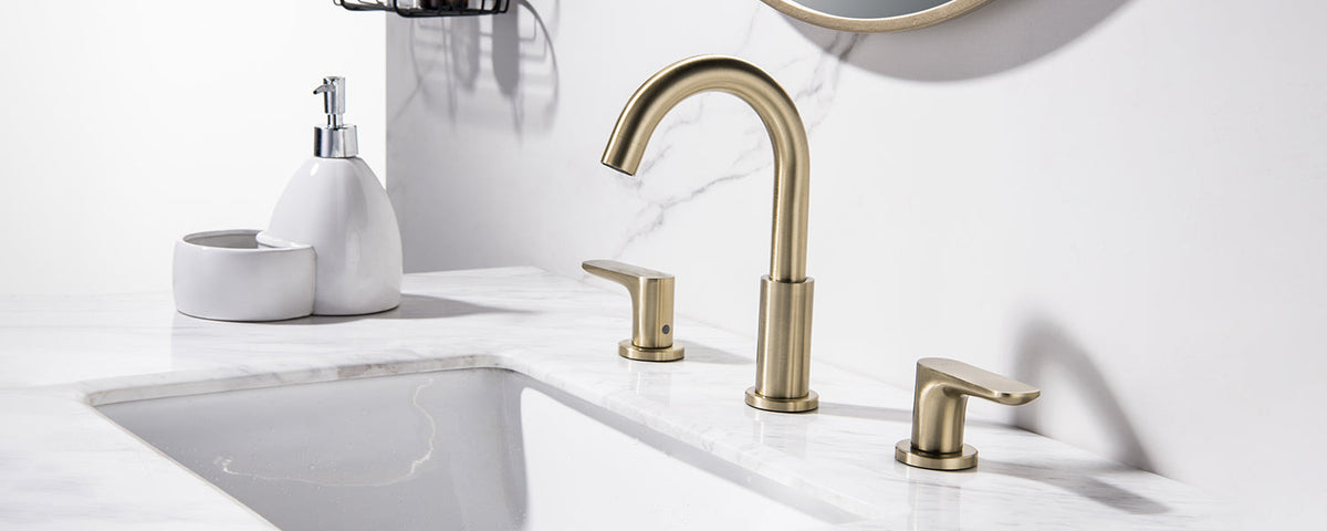Widespread Stainless Steel Bathroom Sink Faucet 3 Hole