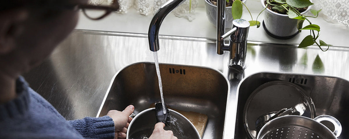Wash pot with a kitchen faucet