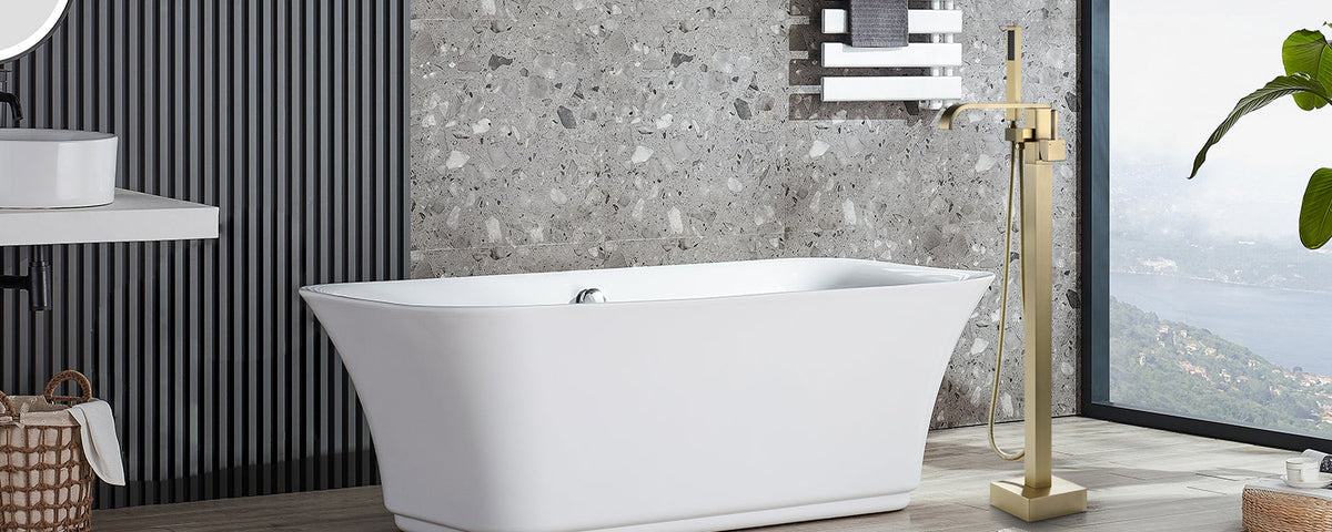 Freestanding Bathtub Faucet Gold