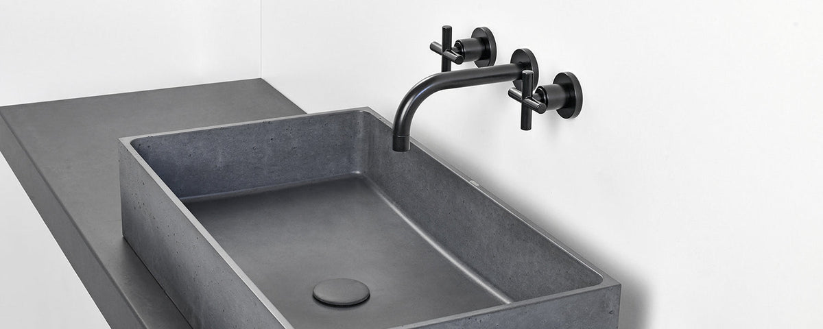 Wall Mount Black Bathroom Faucet.
