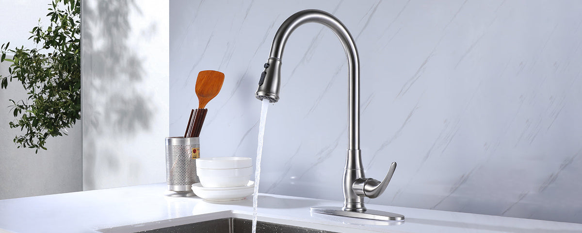 Traditional Kitchen Sink Faucet Brushed Nickel