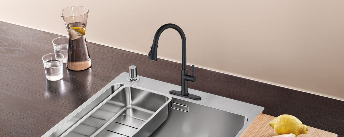 Black kitchen faucet