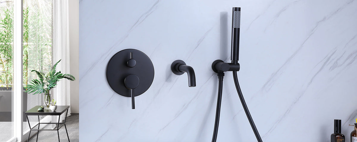 Wall Mount BlackTub Filler 