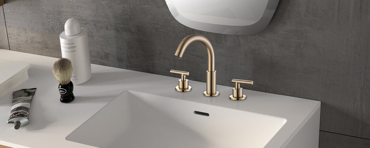 Gold Widespread Bathroom Faucet