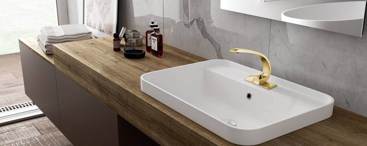 Brushed Gold Bathroom Sink Faucet