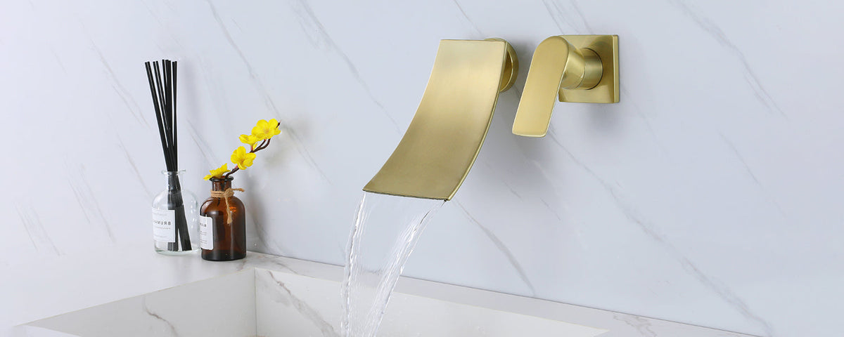 Wall Mount Waterfall Tub Faucet Single Handle 2 Hole