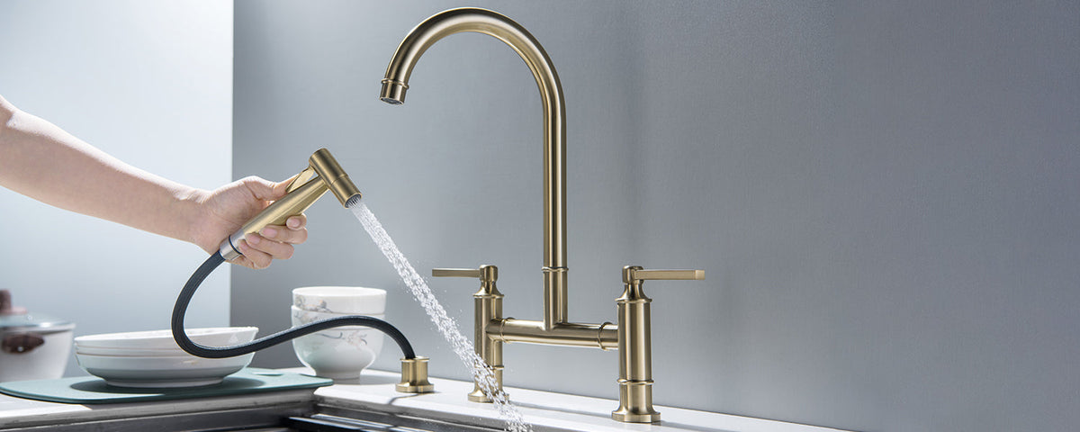 Kitchen Bridge Faucet with Side Spray