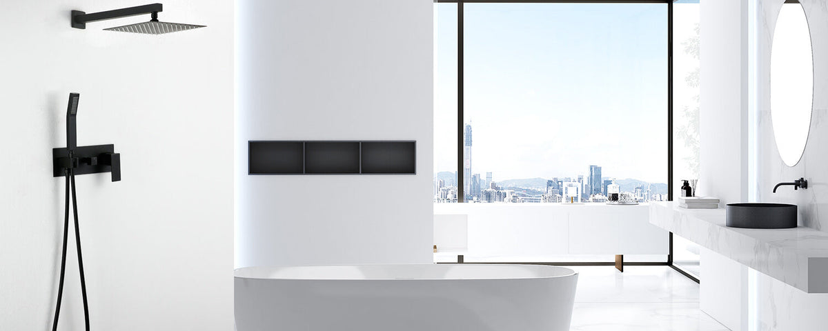 Black Rainfall Shower System 