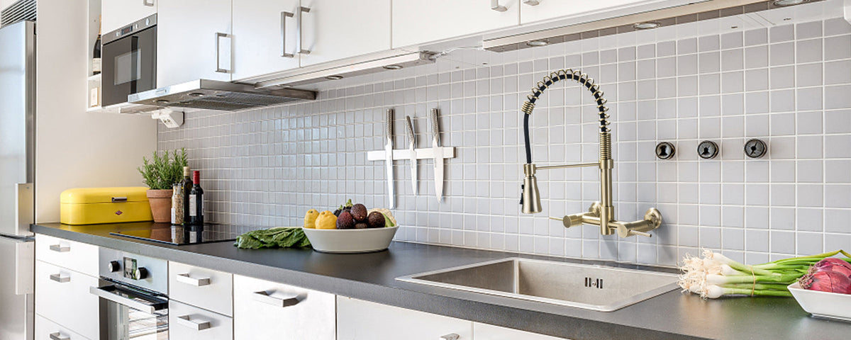 wall-mounted kitchen faucet