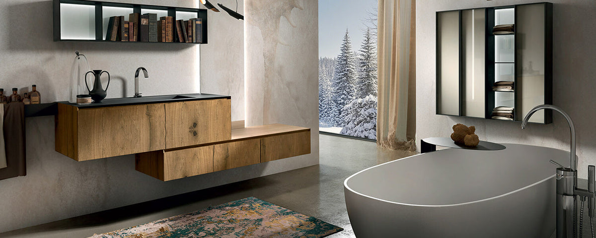 Warm bathroom in winter