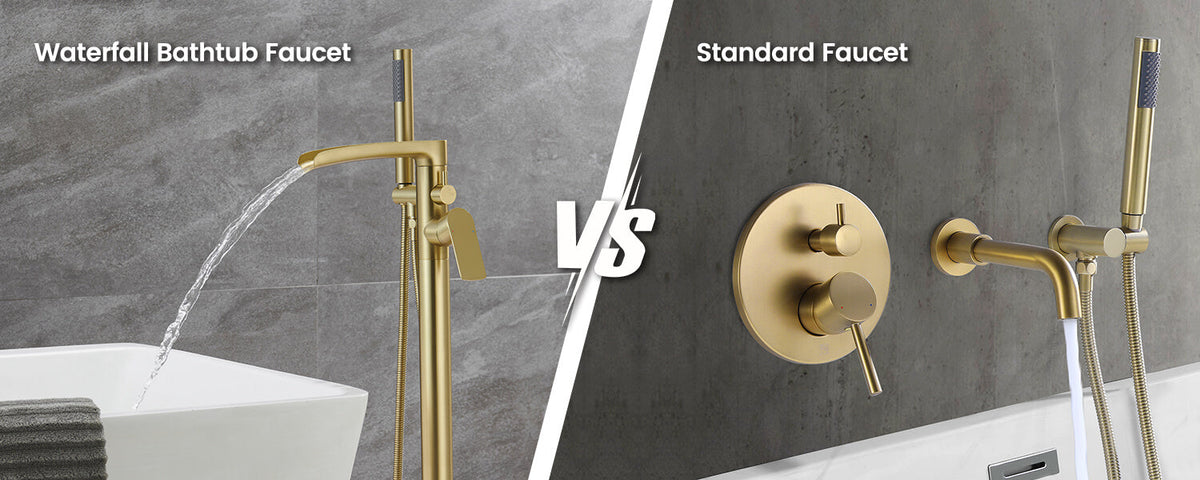 Waterfall Bathtub Faucet vs Standard Faucet