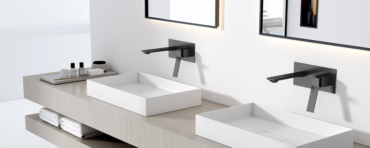 black bathroom faucet