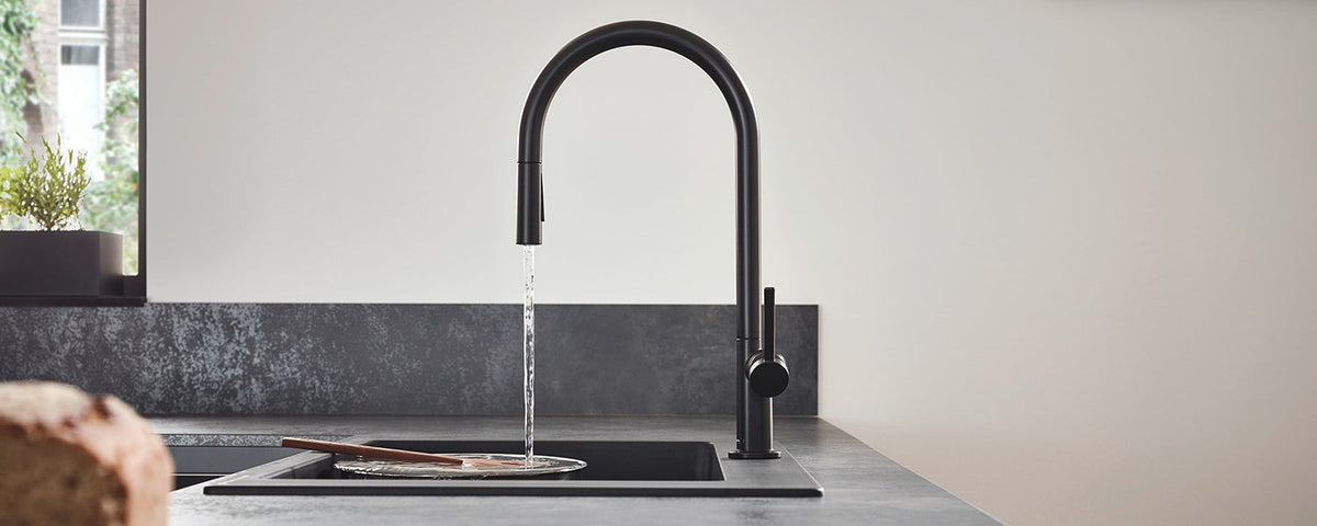 Matte Black Stainless Steel Faucet for Kitchen Sink