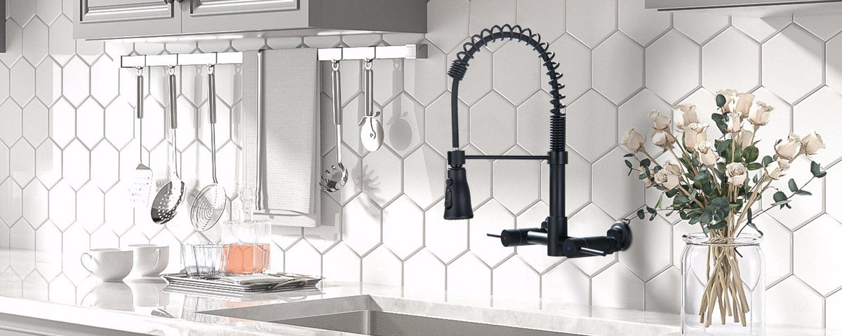 Pull Down Sprayer Spring Kitchen Sink Faucet