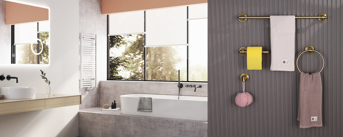 Brushed Gold Bathroom Hardware 4-Piece Set