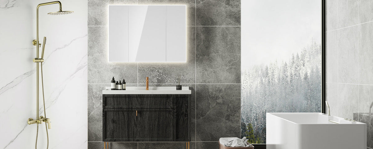 exposed gold shower system
