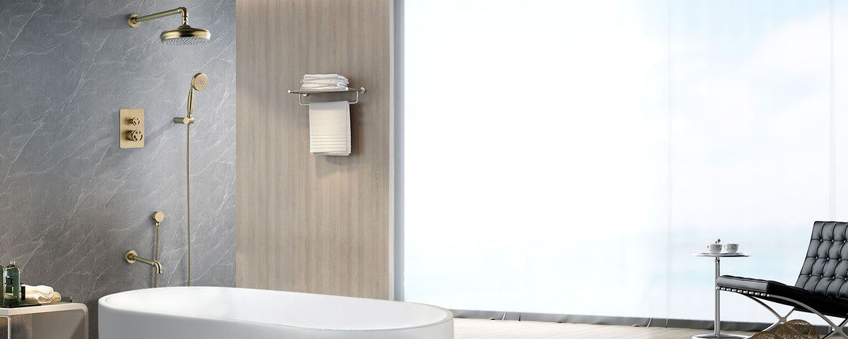 industrial plumbing style shower system