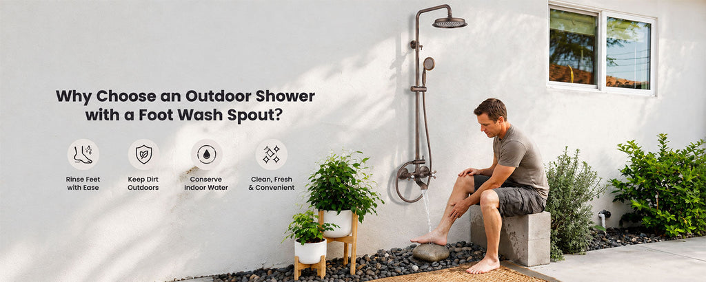 Why Choose an Outdoor Shower with a Foot Wash Spout