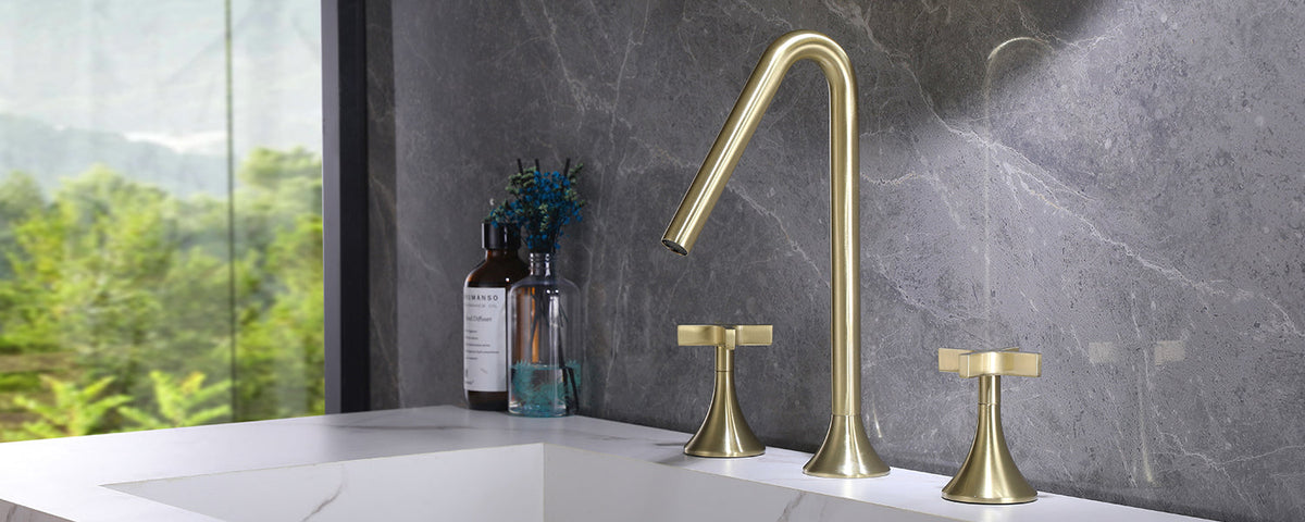 2 Handles Widespread Bathroom Sink Faucet