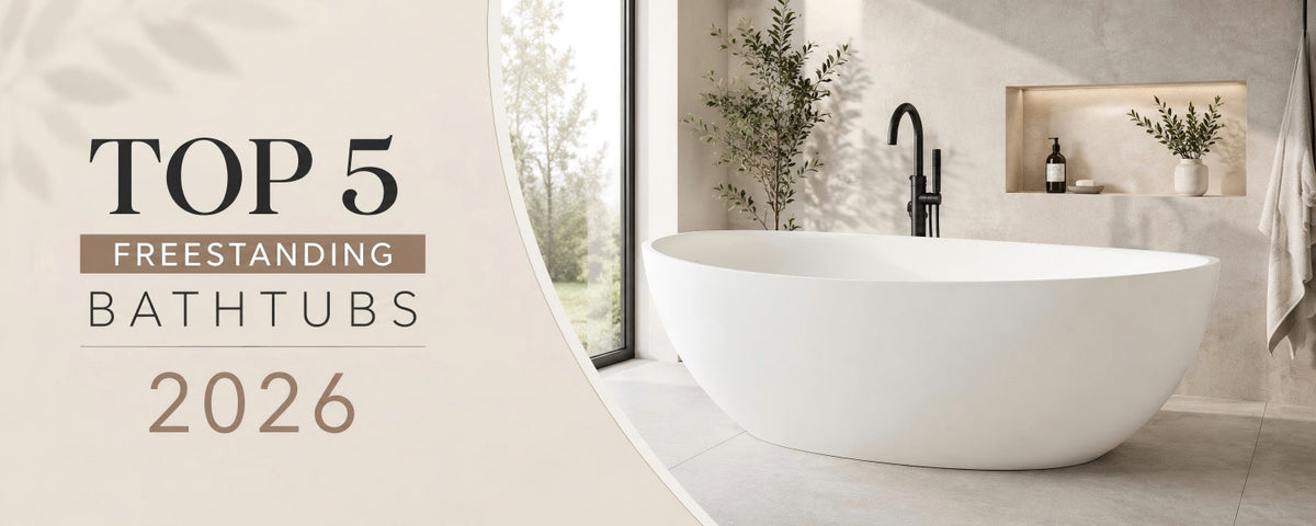 Top 5 modern freestanding bathtubs for 2026 with a white soaking tub in a modern bathroom
