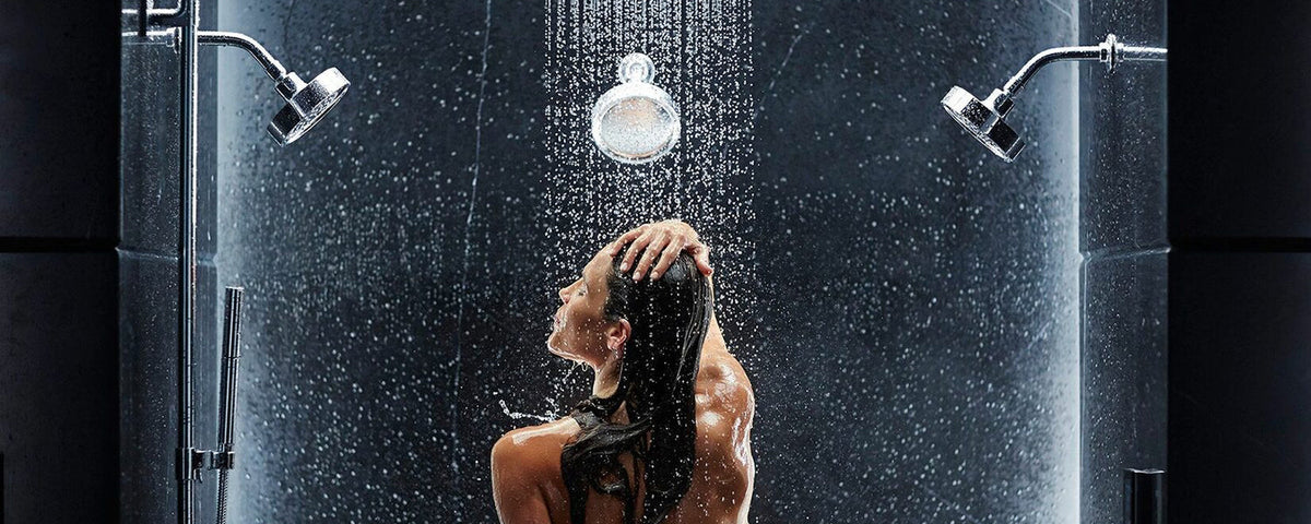 woman taking a bath
