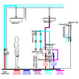 Luxury Rain Shower Digital Display Thermostatic Shower System with Four Functions Brushed Gold JK0131