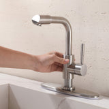 Single-Handle Bathroom Faucet with 360° Rotatable Spout