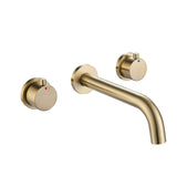 Solid Brass Wall Mount 2 Handle Bathroom Sink Faucet RB0682
