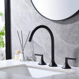 2-Handle Widespread Faucet Modern Bathroom Sink Faucet Matte Black JK0067
