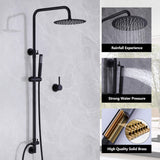 Wall Mount Shower Faucet Set 10" Rainfall Shower Head Kit Matte Black JK0058