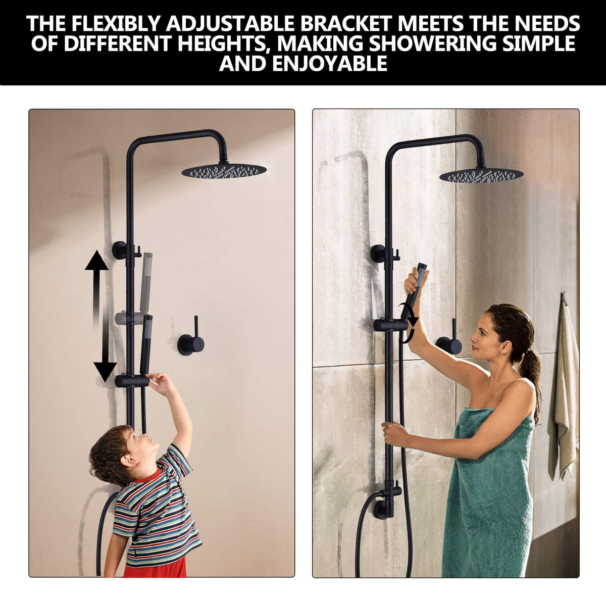 Wall-Mounted Rainfall Shower System with 10-Inch Showerhead