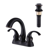 Retro-Style 2-Handle Bathroom Sink Faucet with Built-In Drain
