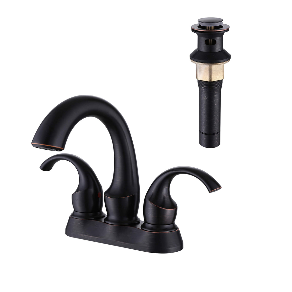 Retro-Style 2-Handle Bathroom Sink Faucet with Built-In Drain