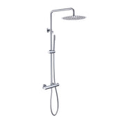 Thermostatic Outdoor Shower Wall Mount with 10-Inch Thin Shower Head and Handheld